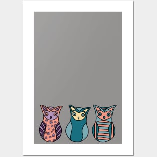 Cute Hand Drawn Owl Design Posters and Art